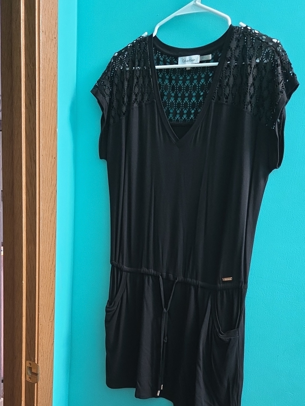 Calvin Klein Black V-Neck Swim Cover-Up